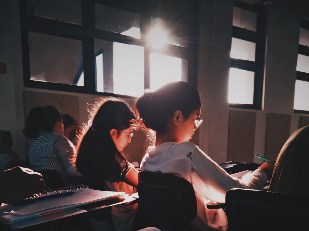 Children sitting in a classroom